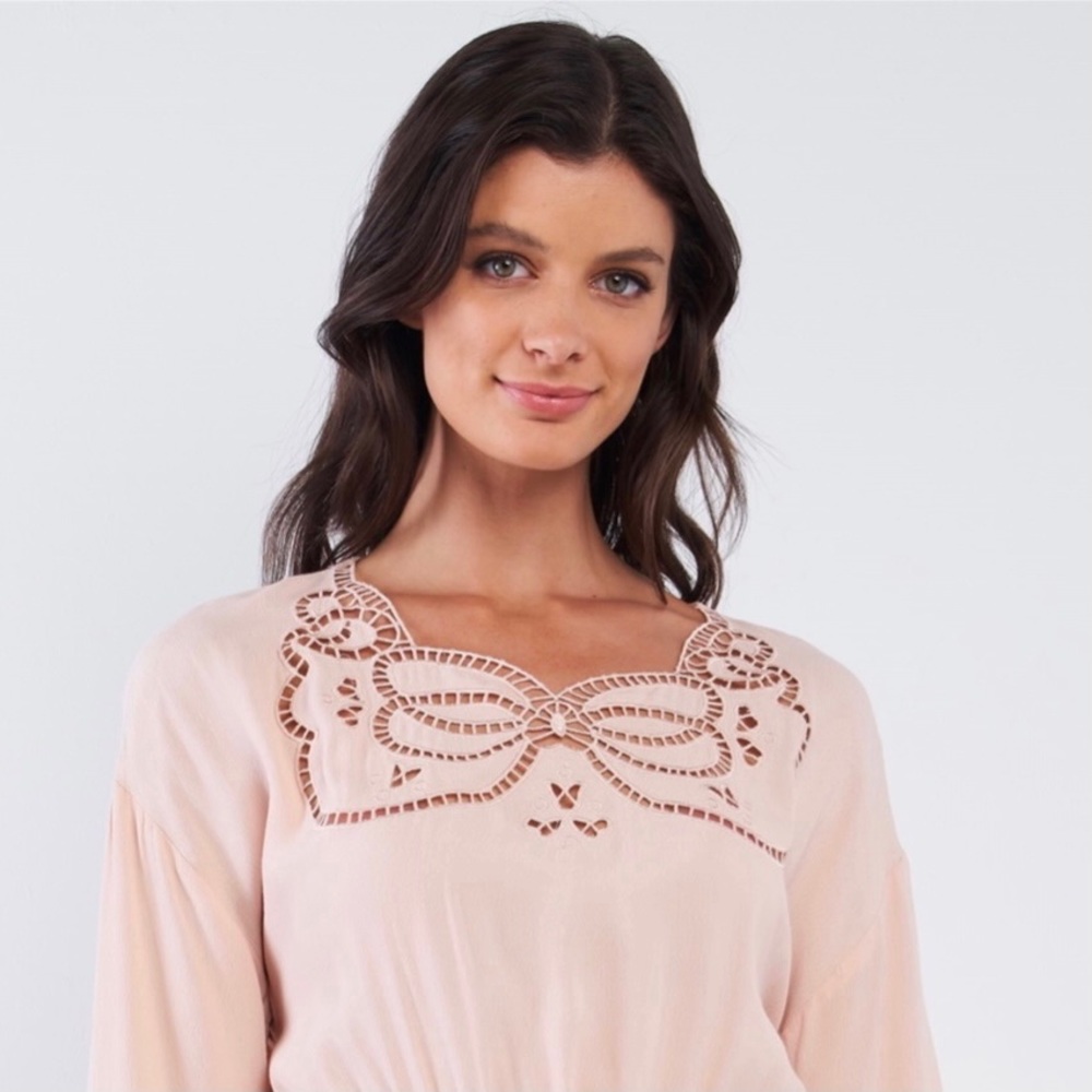 Sugarlips Nude Butterfly Cut Out Long Sleeve Dress - Picture 8 of 9